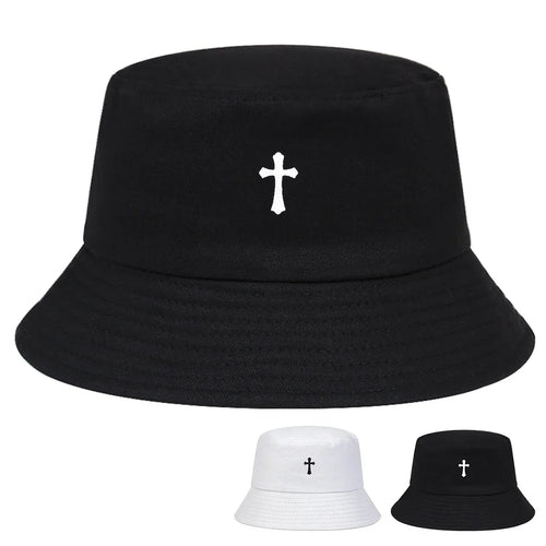 Unisex Cross Print Personality Bucket Hats