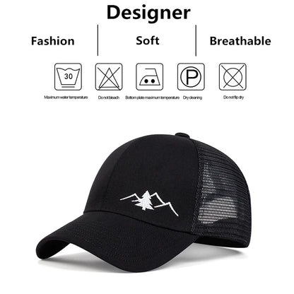 Unisex Casual Baseball Cap Sports Mountain Embroidery Hip Hop Hats