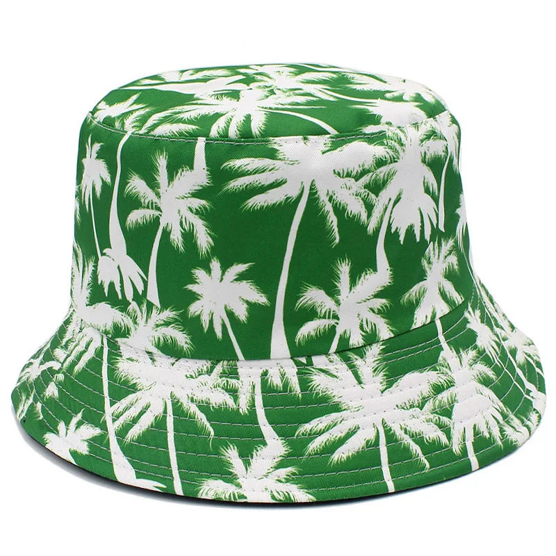 Retro Style Fashionable Printed Maple Leaf Fisherman Hat Bucket Hat
