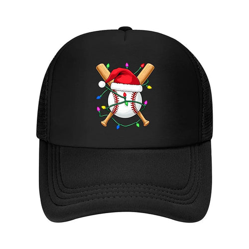 Christmas Baseball Santa Hat Lights 2026 Mesh Baseball Cap