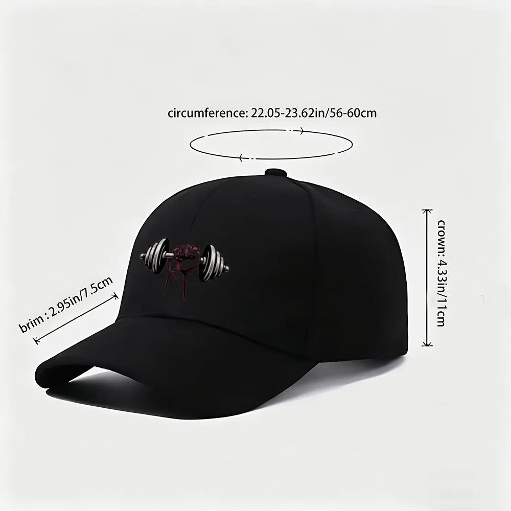 Barbell Fist Print Baseball Cap