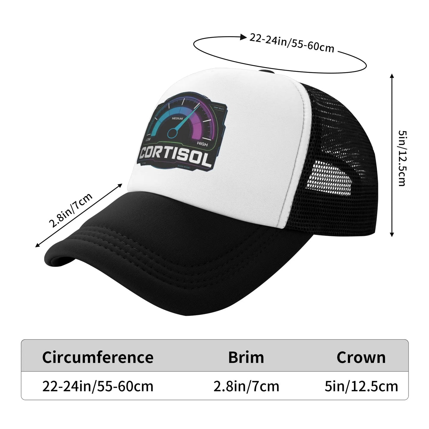 Summer Outdoor Low Cortisol Levels v Mesh Cap Baseball Hats