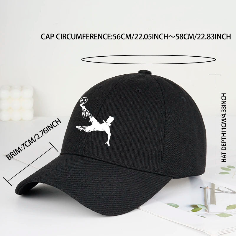 Soccer Bicycle Kick Print Baseball Cap