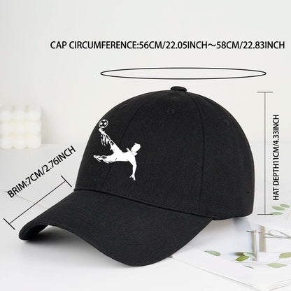 Soccer Bicycle Kick Print Baseball Cap