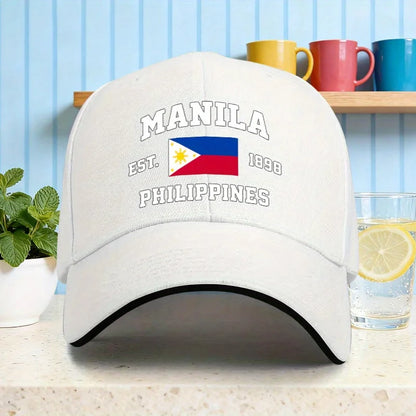 "MANILA PHILIPPINES" Printed Baseball Cap