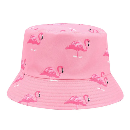 Double-sided Yellow Duck Print Pattern Panama Summer Sunscreen Fisherman Cap Bucket Hat