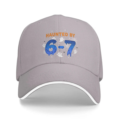Haunted By 67 Meme Halloween Funny Spooky Haunted Baseball Cap