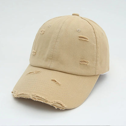 New Washable Hole Baseball Cap For Men Women Hat Solid Sunscreen Baseball Hats