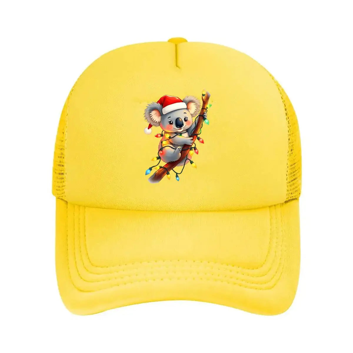 Christmas Koala Santa Hat Lights 2026 Mesh Baseball Cap