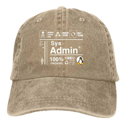 Linux Kit Infographic Sys Admin Penguin Baseball Cap Men Hats Women