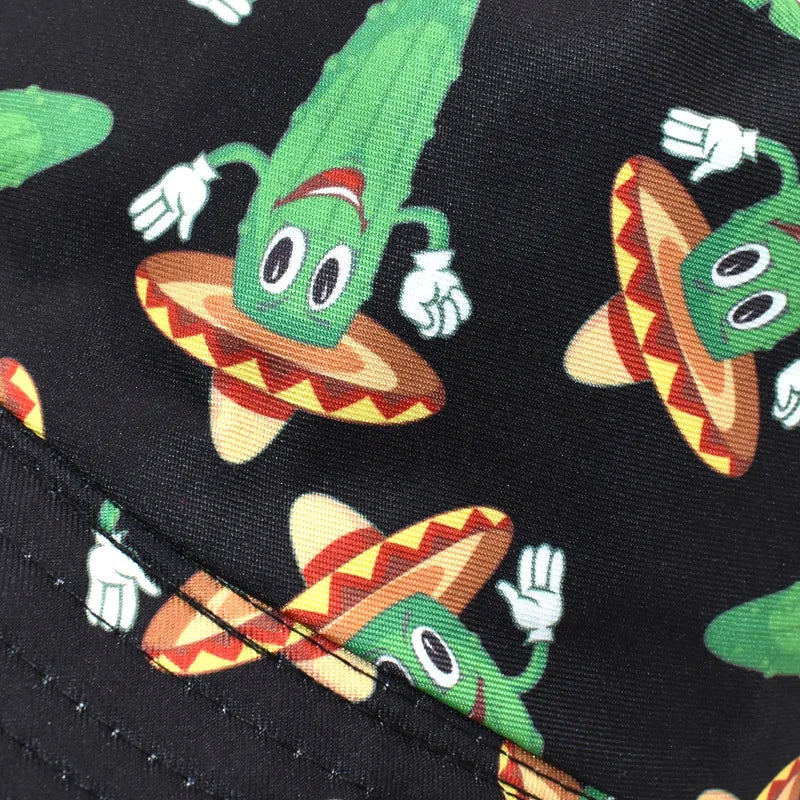 Mexican Style Cactus Print Bucket Hat