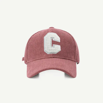 New Corduroy Baseball Cap Ladirs Fashion C Letter Baseball Caps