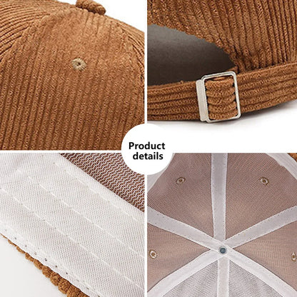 Fashion Suede Baseball Cap Men and Women Autumn and Winter Solid Retro Corduroy