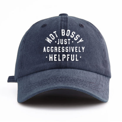 NOT BOSSY Print Washed Baseball Cap