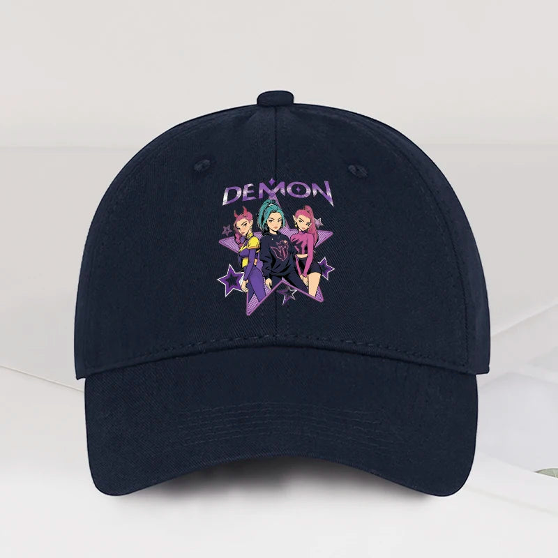 Demon Girl Group Cartoon Print Baseball Cap