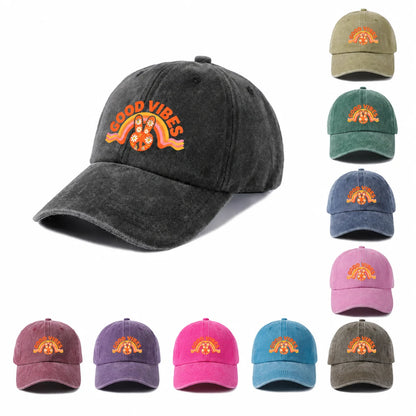 Good Vibes Rabbit Graphic Baseball Cap