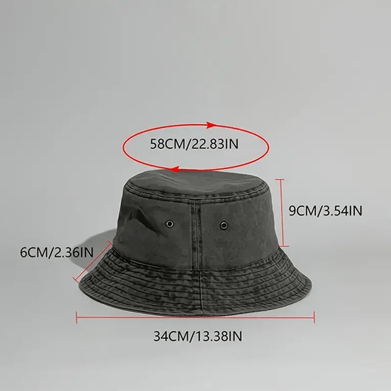 This Adjustable Hat Features a "White " Design Bucket Hat