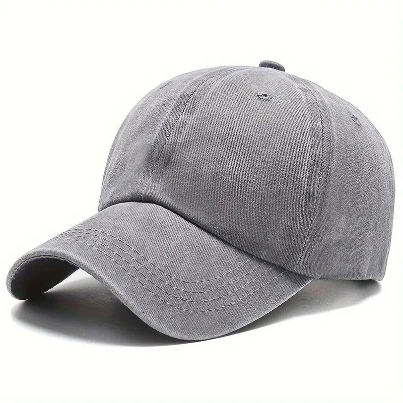 Solid Washed Denim Baseball Cap Vintage Unisex Cotton Sport Hat Outdoor Women Men
