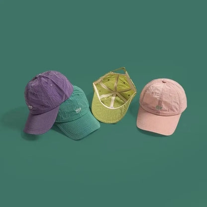Fashion Plaid Thin Sun Cap Quick-drying Letter Embroidery Sports Running Cap Baseball Cap