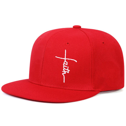 Unisex Faith Letter Cross Embroidery Hip-hop Hats Baseball Caps Sunscreen Hat Snapback Cap
