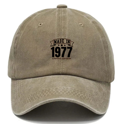 Vintage Washed Cotton Baseball Cap For Men Women Retro 1977