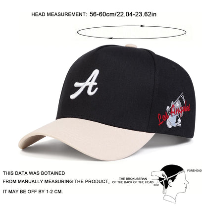 Unisex Personality A Letter Embroidery Baseball Caps Sunscreen Hat