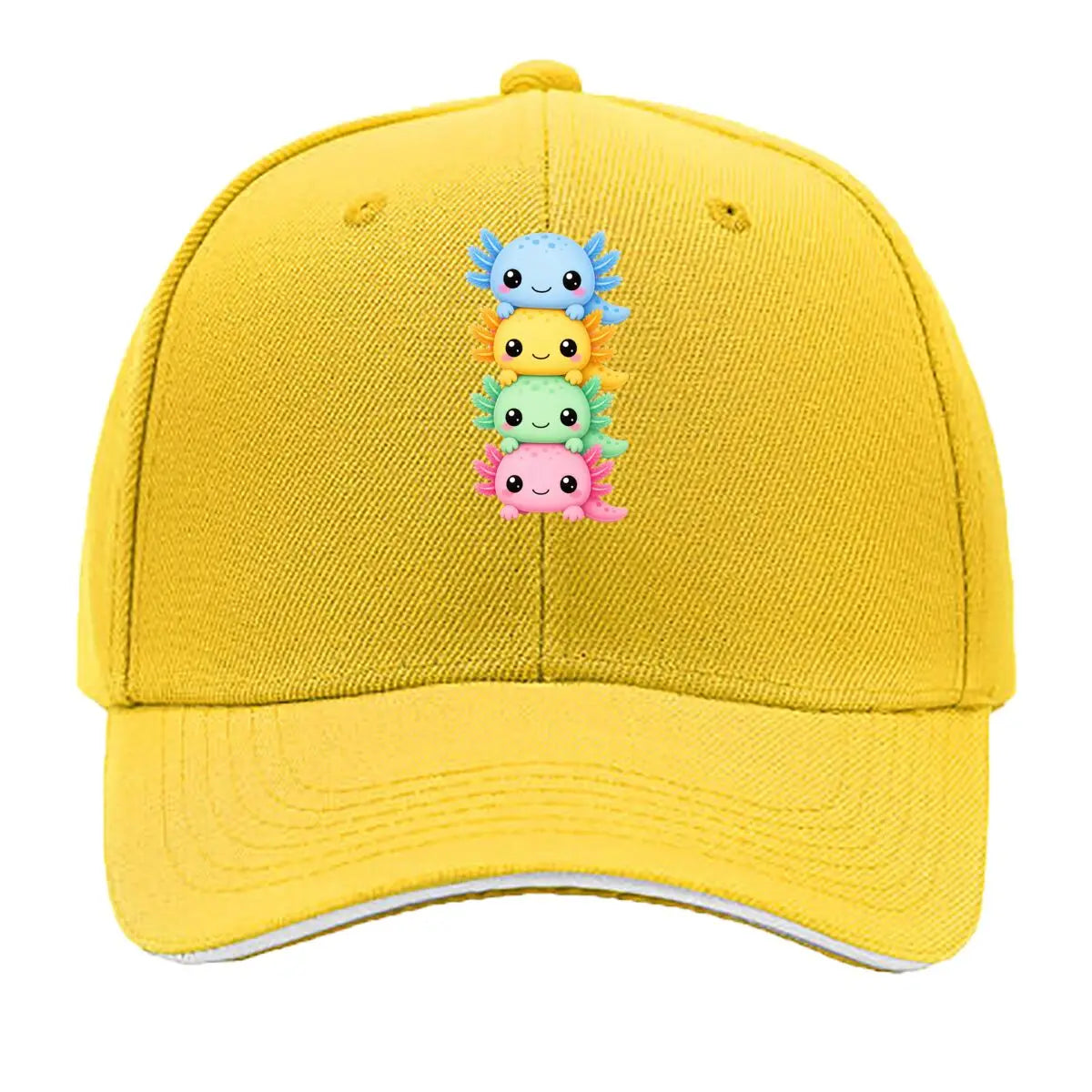 Cute Pastel Axolotl Friends Stack Sandwich Baseball Cap