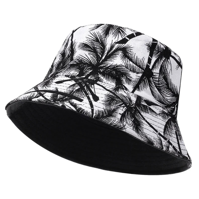 Men Women Coconut Tree Bucket Hat