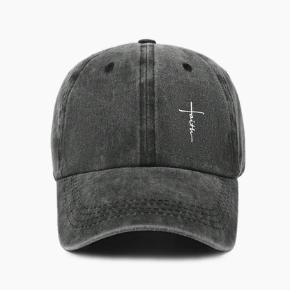 Retro Washed Water-Resistant Universal Cross-Print Baseball Cap