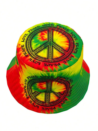 Casual Summer "Peace Love" Print Vacation Bucket Hat