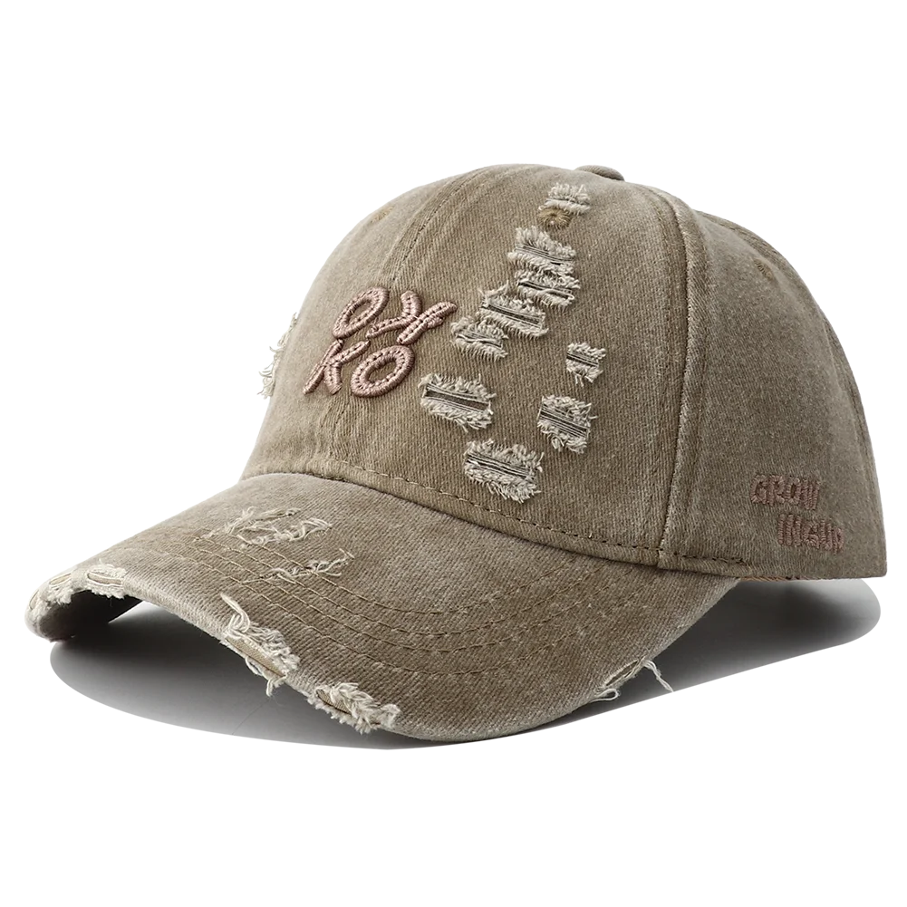 2025 New Retro Washed Cotton Baseball Cap Unisex Letter Embroidery Caps