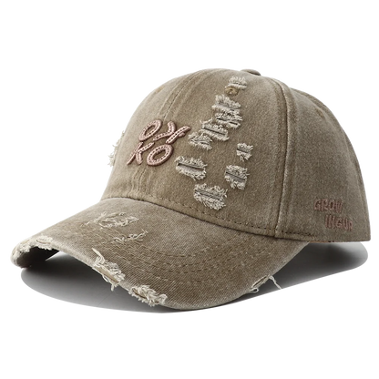 2025 New Retro Washed Cotton Baseball Cap Unisex Letter Embroidery Caps