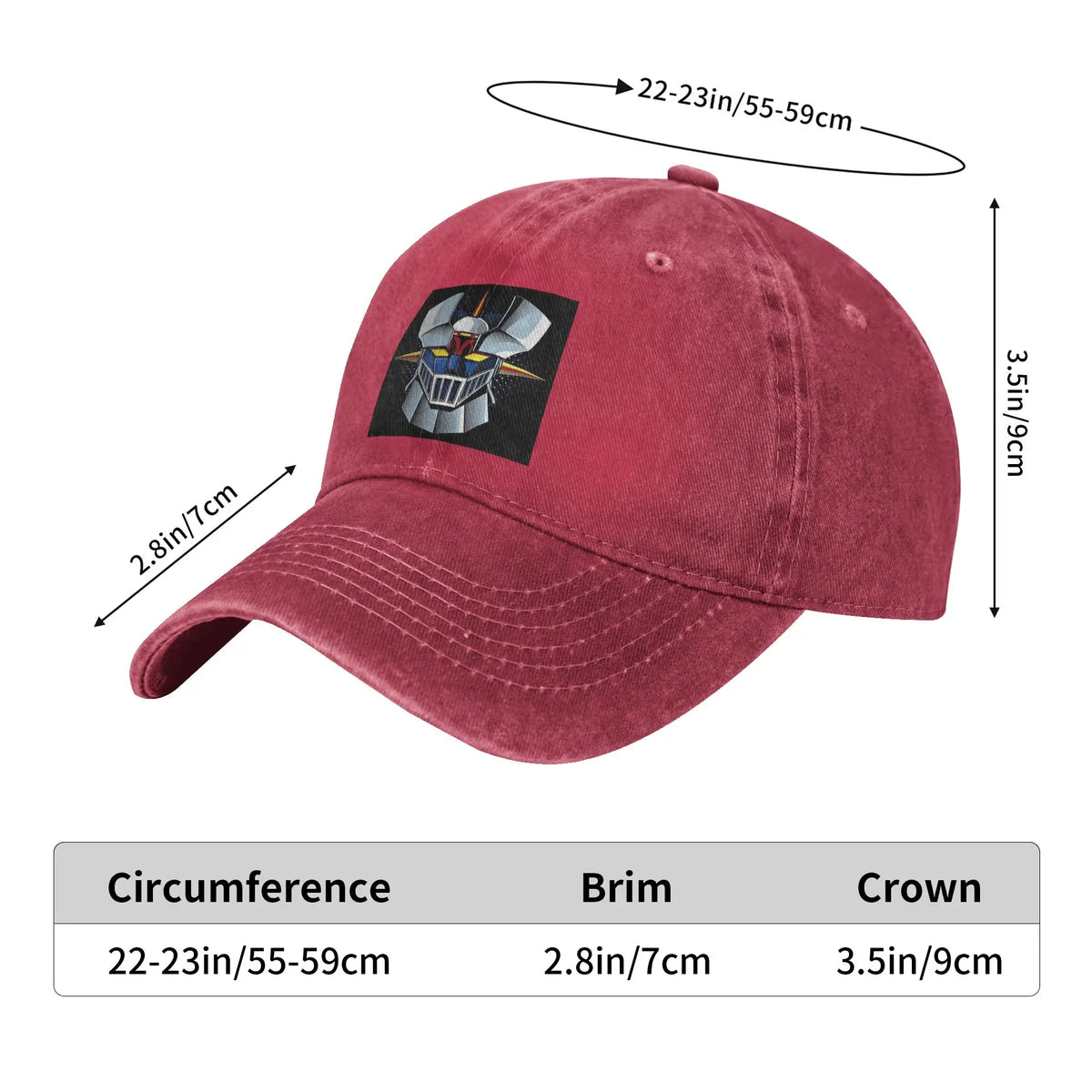 Mazinger Z Mad Robot Denim Fabric Cap Casual Baseball Caps