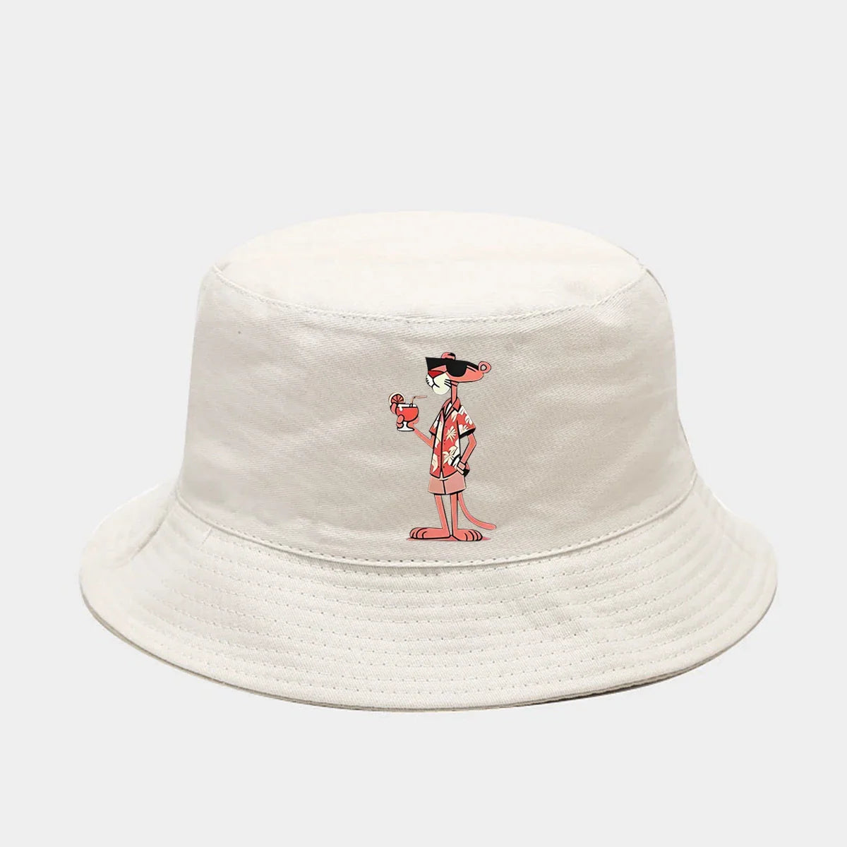 Pink Stylish Printed Outdoor Fisherman Hat