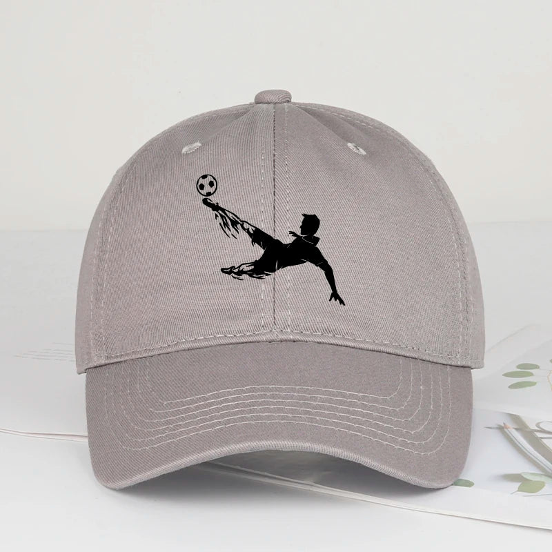 Soccer Bicycle Kick Print Baseball Cap