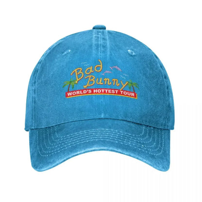 Vintage Washed Cotton Bad Bunny Un Verano Sin Ti Reggae Beach Baseball Cap