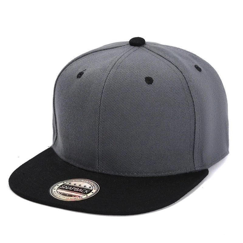 Color-Blocked Flat-Brim Baseball Cap Versatile Sunshade and Sun Protection Hat Hip-Hop Hat Snapback Caps