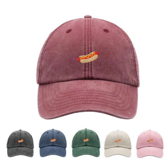 Hotdog Baseball Cap Vintage Washed Unisex Dad Hat