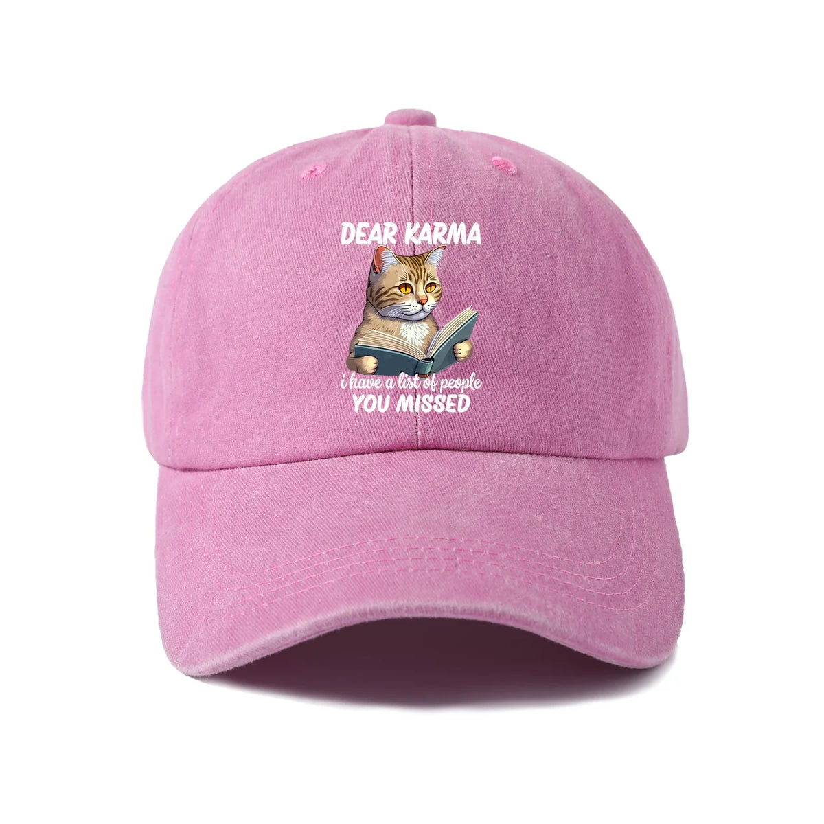 Dear Karma Cat Quote Graphic Baseball Cap