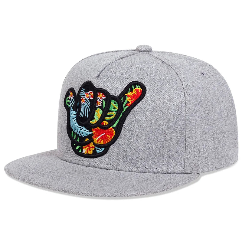 Personality Finger Embroidery Trucker Caps Cotton Snapback Caps Outdoor