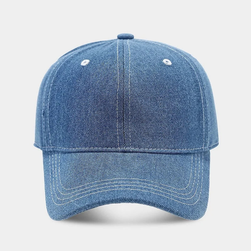 Fashion Korean Solid Color Denim Baseball Cap Women Men
