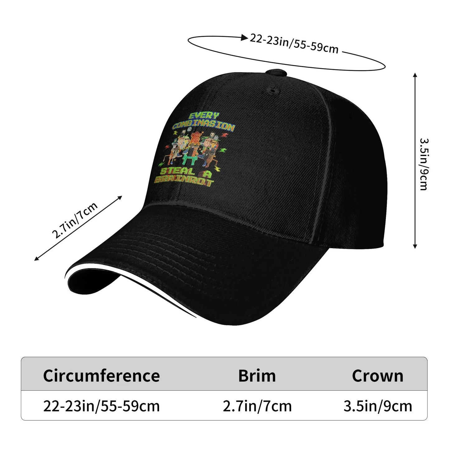 Every Combinasion Brainrot Funny Steal a brainrot Baseball Caps