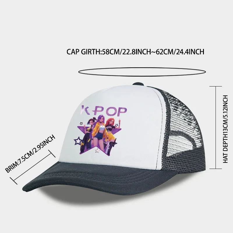 K-POP Girl Group Printed Mesh Cap  Baseball Cap
