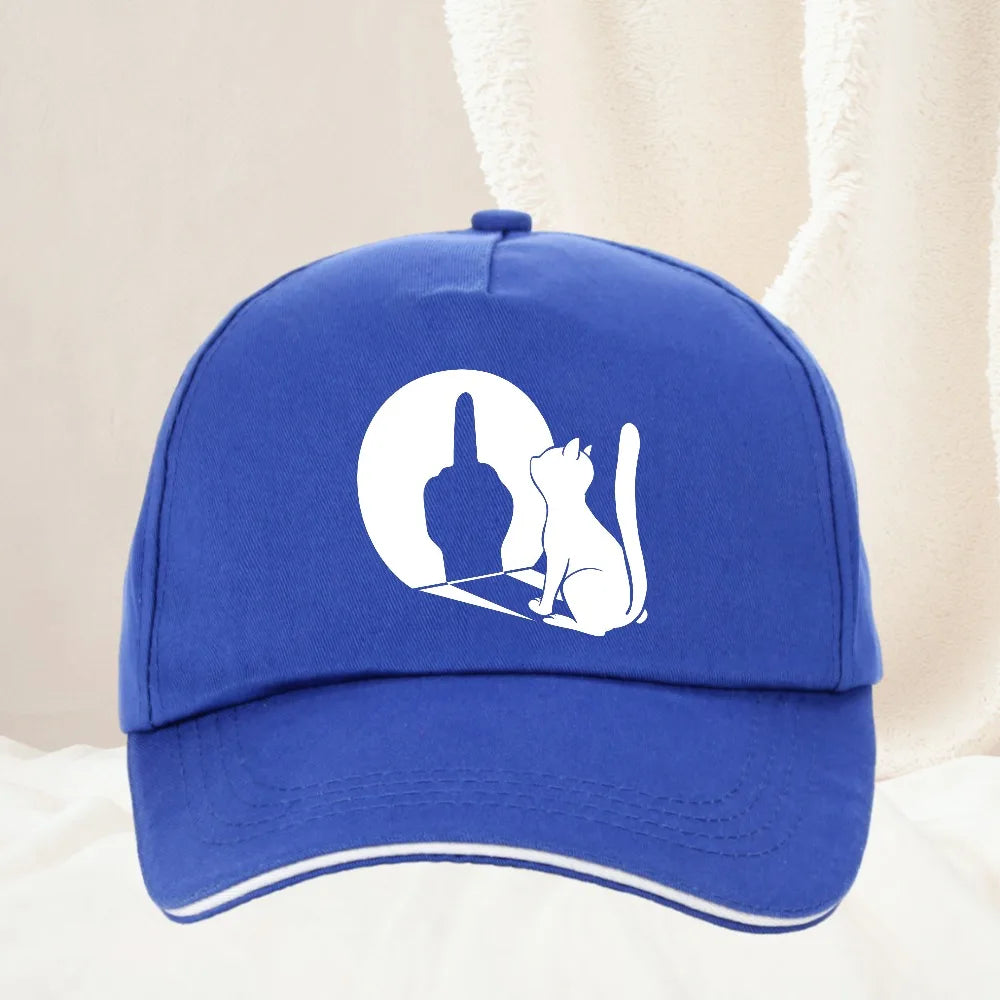 Middle Finger Cat Statement Cat Baseball Caps