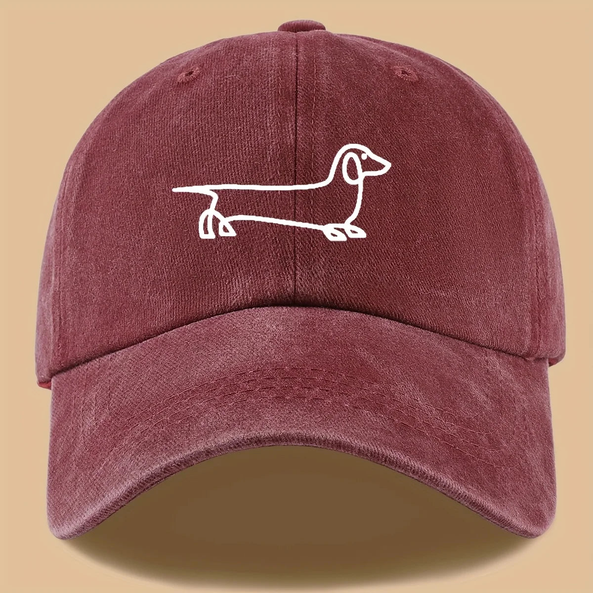 Simple Dog Print Baseball Cap, Versatile For Both Men And Women