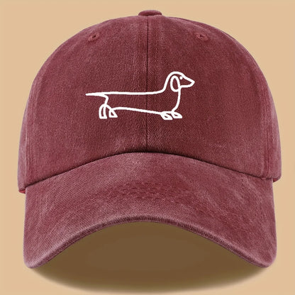 Simple Dog Print Baseball Cap, Versatile For Both Men And Women