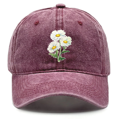 Flower Print Snapback Baseball Cap Flower Hat