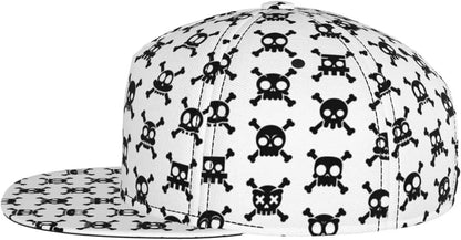 Mens Snapback Cap Cartoon Skull Funny