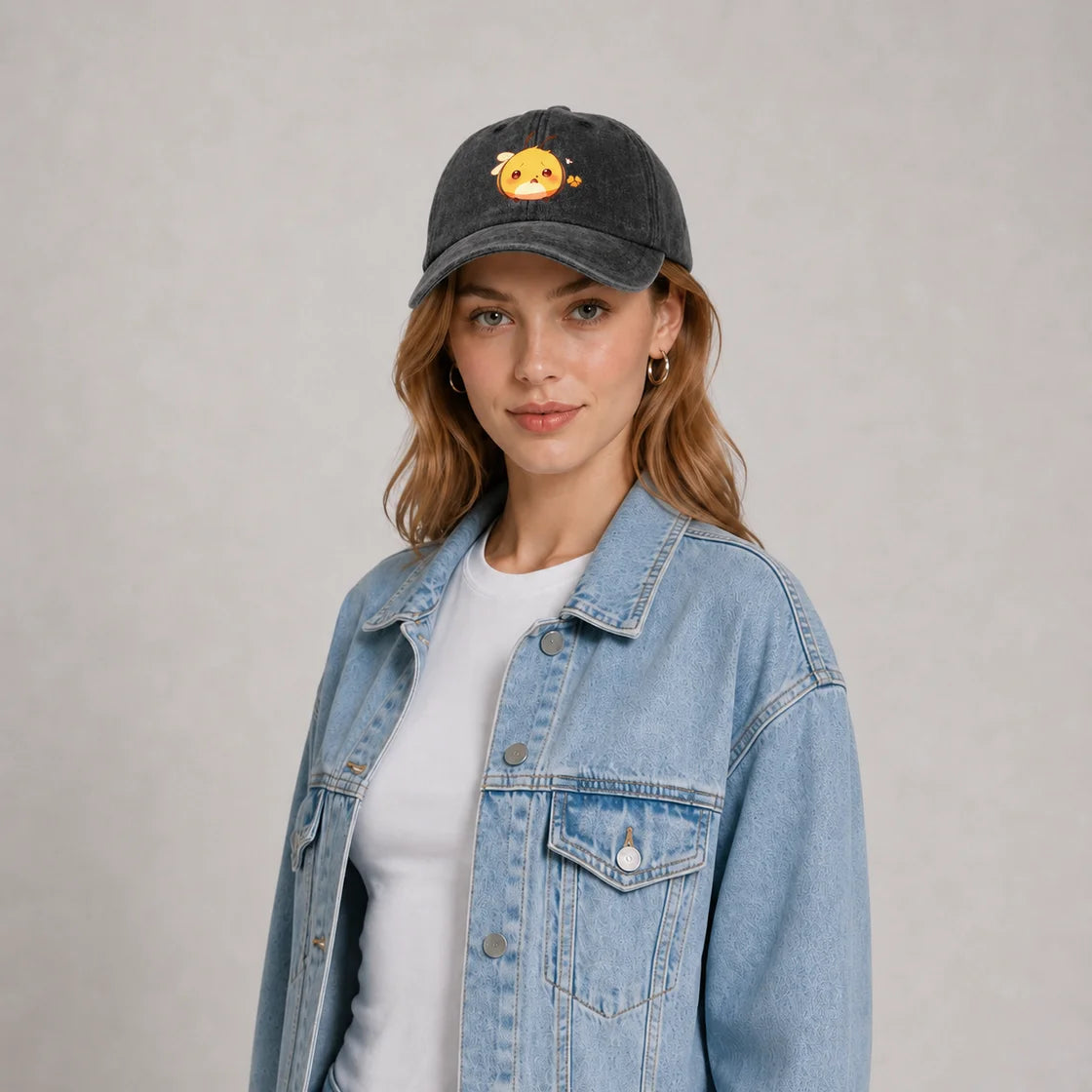 Orange Bird Vintage Washed Baseball Cap