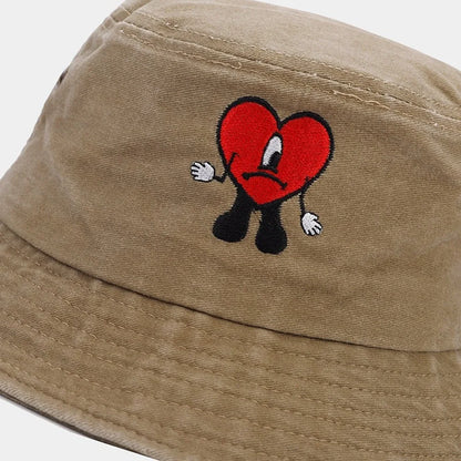 Trendy Bad Bunny Bucket Hat Sun Protection Men Sun Hat All-match Bucket Hat
